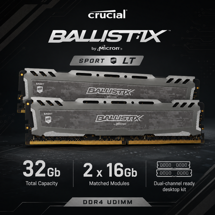 Crucial Ballistix Sport LT 32GB DDR4 RAM 2666MHz CL16 UDIMM Desktop RAM