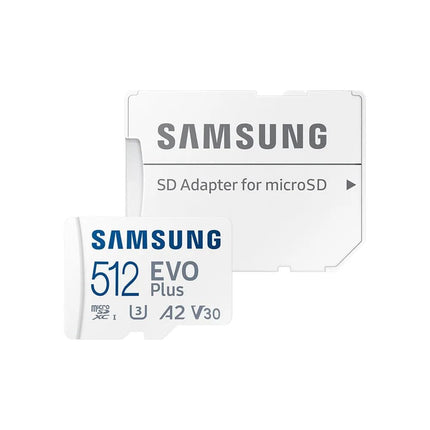 Samsung EVO Plus 512GB microSDXC UHS-I U3 V30 A2 120MB/s Write Memory Card