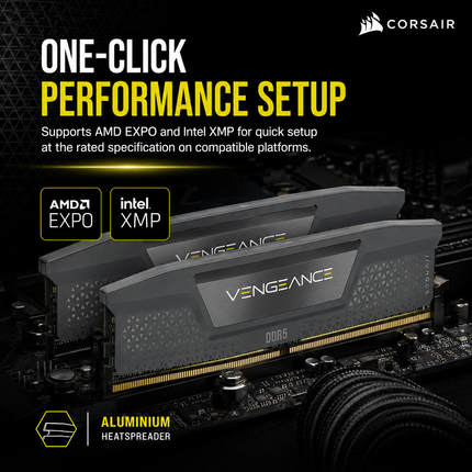 Corsair Vengeance 32GB DDR5 RAM 6400MHz CL36 UDIMM Desktop Memory Module