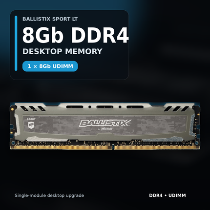 Crucial Ballistix Sport LT 8GB DDR4 2400MHz CL16 Desktop Computer Memory