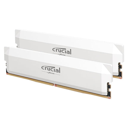 Crucial Pro DDR5 RAM 32GB Kit (2x16GB) 6400MHz CL38, Overclocking Gaming, Intel XMP 3.0 / AMD EXPO, Computer Memory (PC), White - CP2K16G64C38U5W