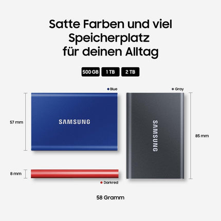 Samsung Portable SSD T7 1TB USB-C External Solid State Drive Titanium Grey