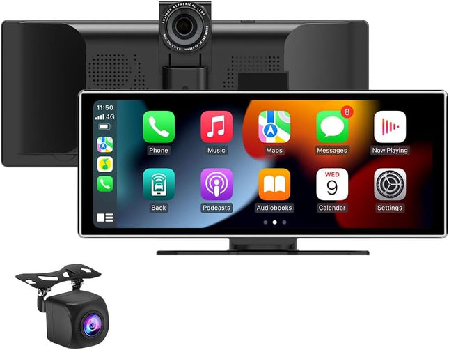 VOLTANO 11.26" Wireless CarPlay Android Auto Screen Front & Rear Cameras