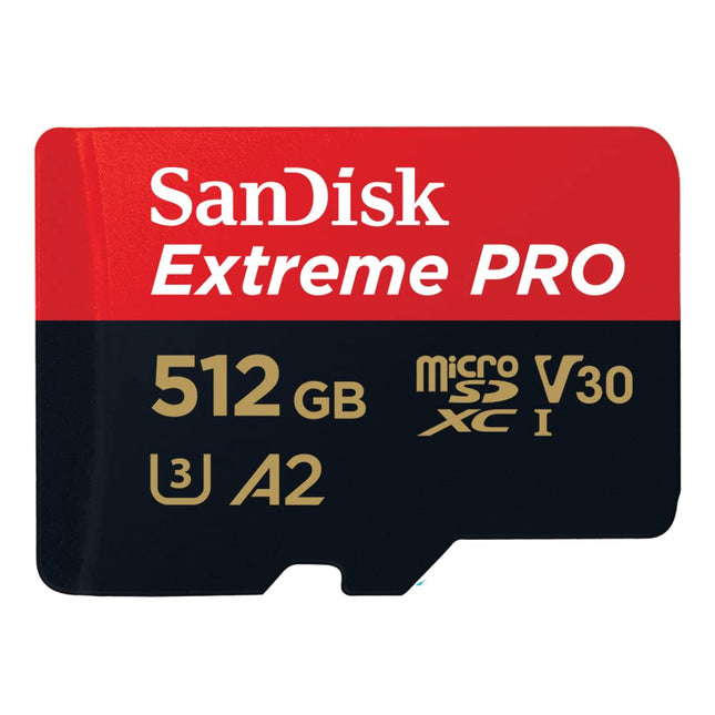 SanDisk Extreme PRO 512GB microSDXC UHS-I Class 10 U3 V30 A2 Memory Card