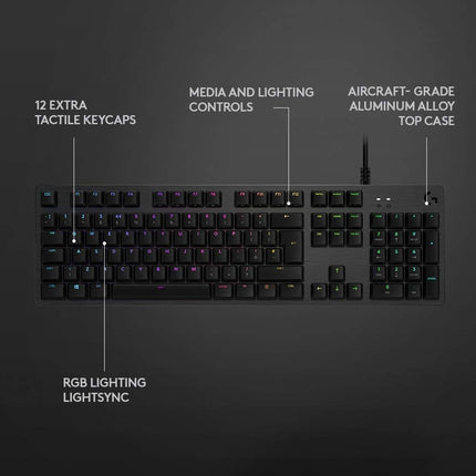 Logitech G512 Carbon Mechanical Gaming Keyboard UK Romer-G Tactile RGB
