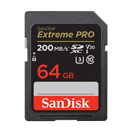 SanDisk Extreme PRO 64GB SDXC UHS-I U3 V30 Up to 200MB/s Read Memory Card
