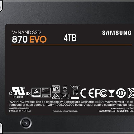 Samsung 870 EVO 4TB 2.5-inch SATA III SSD 560/530 MB/s for PC & Laptop