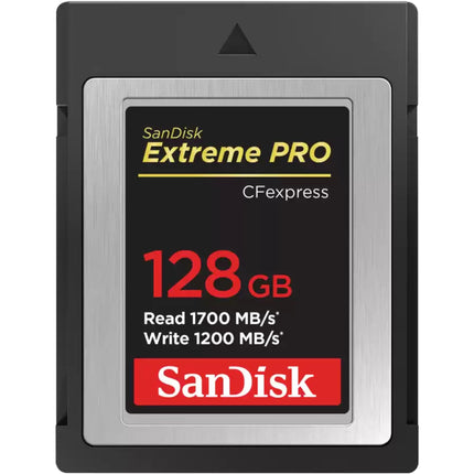 SanDisk Extreme PRO 128GB CFexpress Type B PCIe / NVMe Memory Card Black