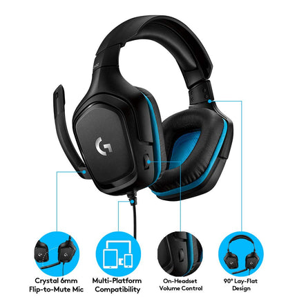 Logitech G432 Wired Gaming Headset, 7.1 Surround Sound