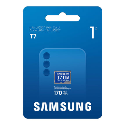 Samsung T7 1TB Blue microSDXC Memory Card UHS-I U3 V30 A2 up to 170MB/s
