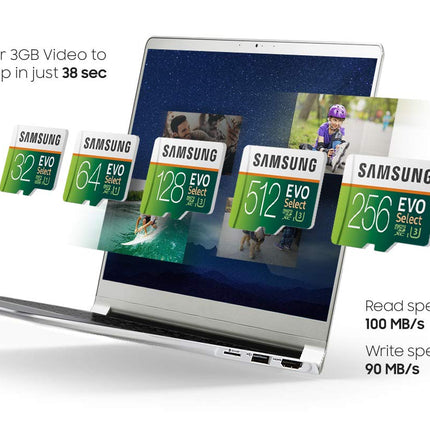 Samsung EVO Select 128GB microSDXC UHS-I U3 Up to 100MB/s Read Memory Card