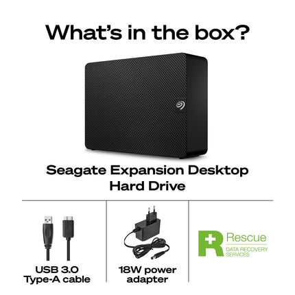 Seagate Expansion 20TB Desktop External HDD USB 3.0 with Rescue Service