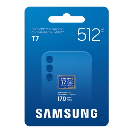 Samsung T7 512GB Blue microSDXC Memory Card UHS-I U3 V30 A2 up to 170MB/s