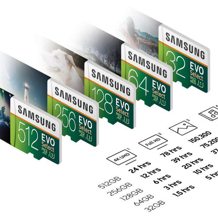 Samsung EVO Select 128GB microSDXC UHS-I U3 Up to 100MB/s Read Memory Card