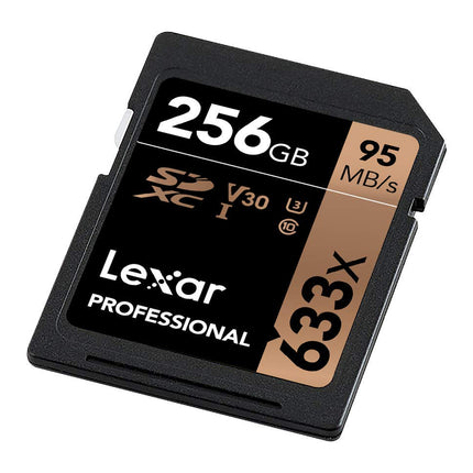 Lexar Professional 633x 256GB SDXC UHS-I U3 V30 45MB/s Write Memory Card