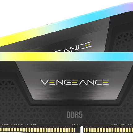 CORSAIR VENGEANCE RGB DDR5 RAM 32GB (2x16GB) Up to 6600MHz CL38 Intel XMP iCUE Compatible Computer Memory - Black (CMH32GX5M2B6600C38)