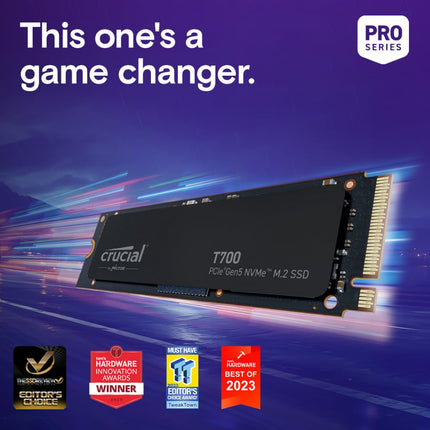 Crucial T700 2TB M.2 2280 NVMe SSD PCIe 5.0 x4, Up to 12400 MB/s Drive