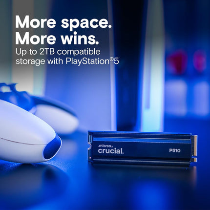 Crucial P510 1TB M.2 2280 NVMe SSD, PCIe 5.0 x4, Internal SSD with Heatsink