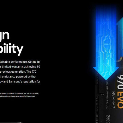 Samsung 970 EVO 1TB M.2 2280 NVMe SSD, PCIe 3.0 x4, Internal SSD Drive