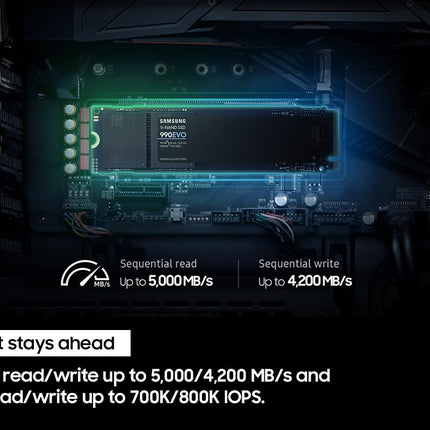 Samsung 990 EVO 2TB M.2 2280 NVMe SSD, PCIe 4.0 x4 / 5.0 x2, Internal SSD