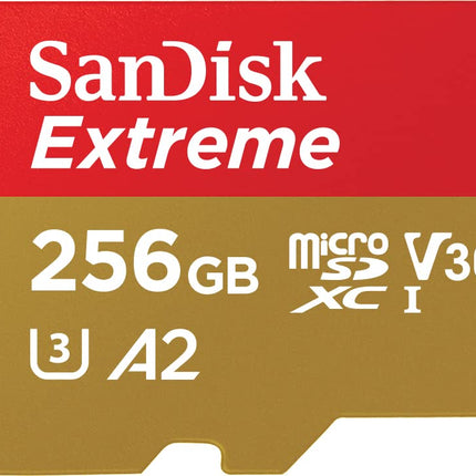 SanDisk Extreme 256GB microSDXC UHS-I U3 V30 A2 160MB/s Read Memory Card