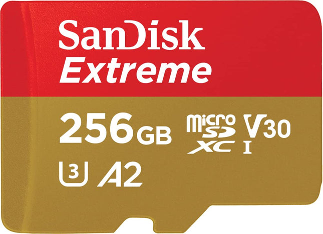 SanDisk Extreme 256GB microSDXC UHS-I U3 V30 A2 160MB/s Read Memory Card