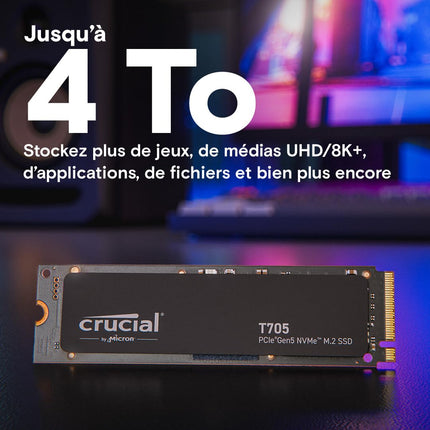Crucial T705 2TB M.2 2280 NVMe SSD PCIe 5.0 x4, Up to 14500 MB/s Drive