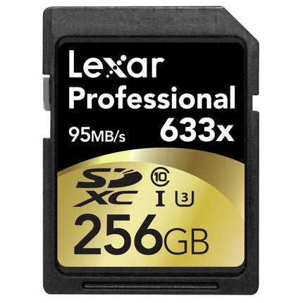 Lexar Professional 633x 256GB SDXC UHS-I U3 V30 45MB/s Write Memory Card