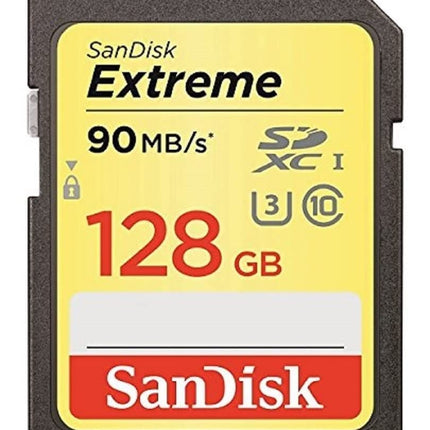 SanDisk Extreme 128GB SDXC UHS-I Class 10 U3 Up to 90MB/s Read Memory Card
