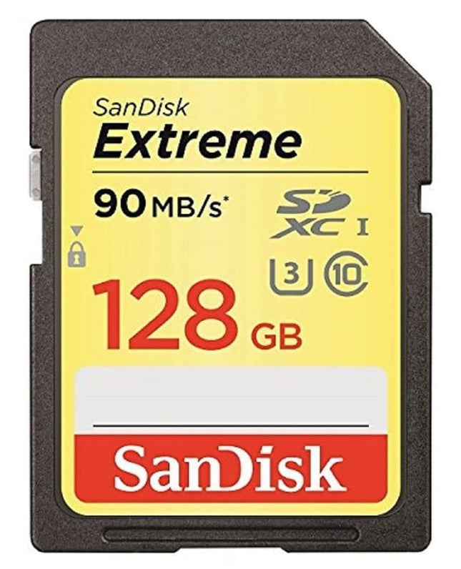 SanDisk Extreme 128GB SDXC UHS-I Class 10 U3 Up to 90MB/s Read Memory Card