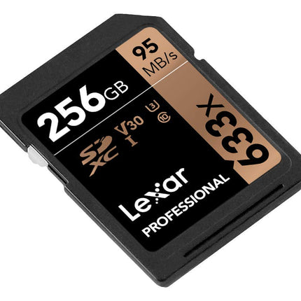 Lexar Professional 633x 256GB SDXC UHS-I U3 V30 45MB/s Write Memory Card