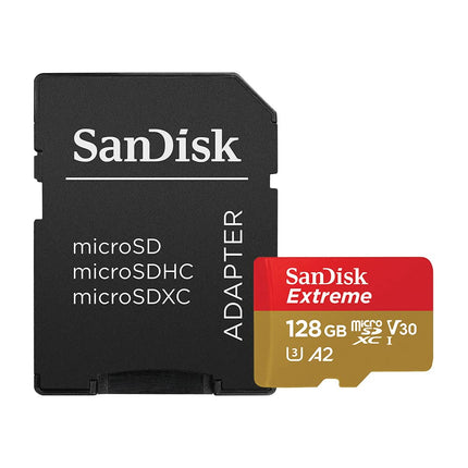 SanDisk Extreme 128GB microSDXC UHS-I U3 V30 A2 160MB/s Read Memory Card