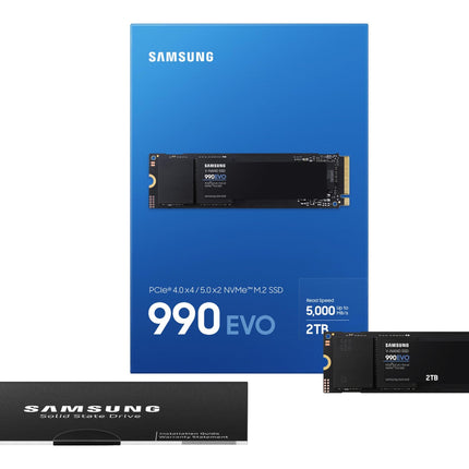 Samsung 990 EVO 2TB M.2 2280 NVMe SSD, PCIe 4.0 x4 / 5.0 x2, Internal SSD
