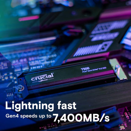 Crucial T500 2TB M.2 2280 NVMe SSD, PCIe 4.0 x4, Internal SSD with Heatsink