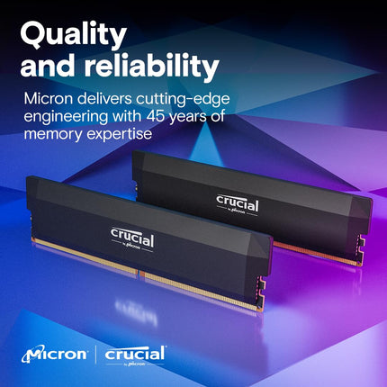 Crucial Pro 32GB 2 x 16GB DDR5 6000MHz CL36 UDIMM Desktop RAM Computer RAM