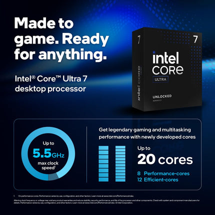 Intel Core Ultra 7 265K LGA 1851 - 20-Core, up to 5.5GHz, Without Cooler