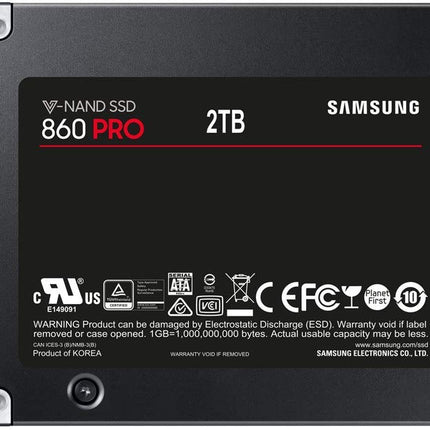 Samsung 860 PRO 2 TB SATA 2.5 Inch Internal SSD Read Speed Up to 560 MB/s