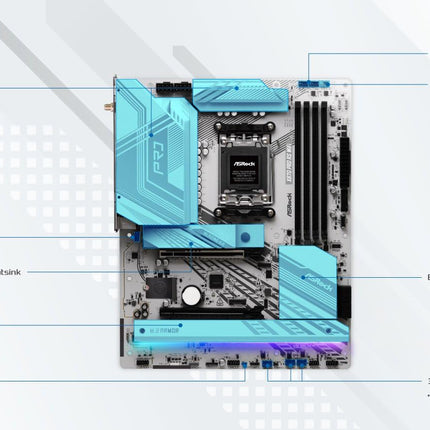 ASRock X870 Pro RS WiFi X870 AM5 ATX DDR5 USB4 PCIe 5.0 PC Motherboard