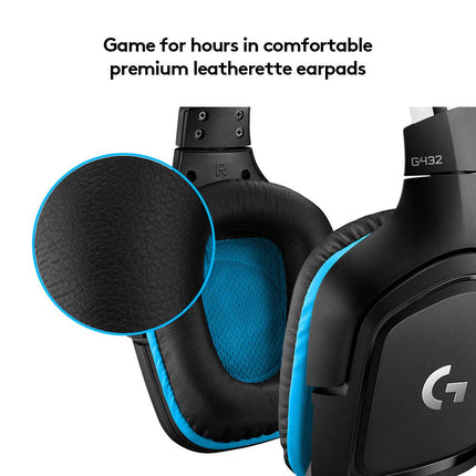 Logitech G432 Wired Gaming Headset, 7.1 Surround Sound
