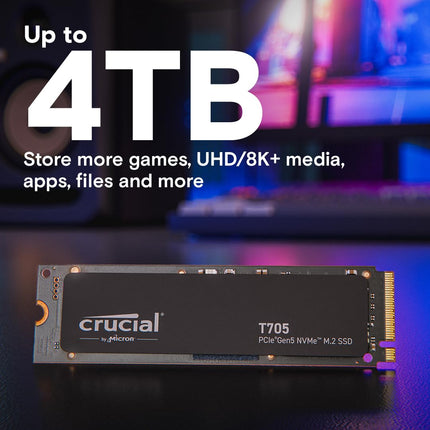 Crucial T705 2TB M.2 2280 NVMe SSD PCIe 5.0 x4, Up to 14500 MB/s Drive