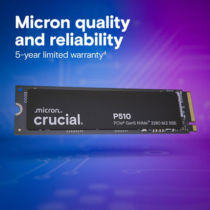 Crucial P510 1TB M.2 2280 NVMe SSD PCIe 5.0 x4, Up to 11000 MB/s Drive