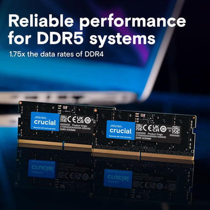 Crucial 128GB 2 x 64GB DDR5 5600MHz CL46 SO-DIMM Laptop RAM Computer RAM