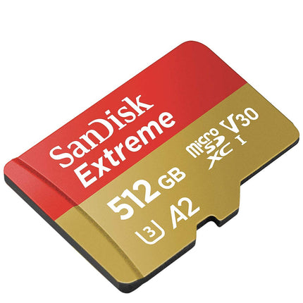 SanDisk Extreme 512GB microSDXC UHS-I U3 V30 A2 90MB/s Write Memory Card