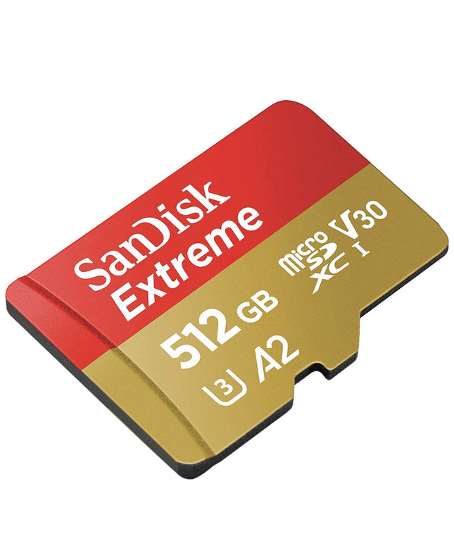 SanDisk Extreme 512GB microSDXC UHS-I U3 V30 A2 90MB/s Write Memory Card