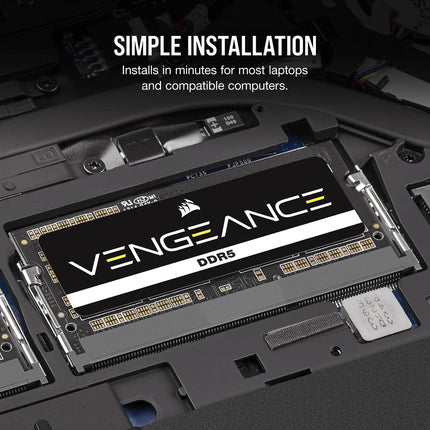 CORSAIR VENGEANCE SODIMM DDR5 RAM 96GB (2x48GB) Up to 4800MHz CL40 Intel XMP iCUE Compatible Computer Memory ????‚?¬???€?œ Black (CMSX96GX5M2A4800C40)