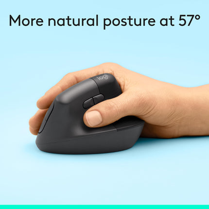 Logitech Lift Wireless Vertical Ergonomic Computer Mouse 4000 DPI Graphite