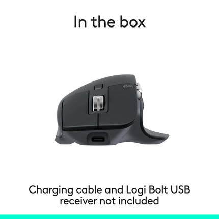 Logitech MX Master 3S Wireless Computer Mouse 8000 DPI Graphite Bluetooth
