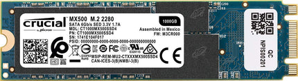 Crucial MX500 1TB M.2 2280 SATA SSD with 3D TLC NAND and AES Encryption