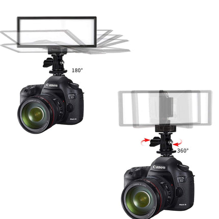 VILTROX L132T 0.78"/2cm Ultra Thin CRI95 5600K/3300K LED Video Light Dimmable Flat Panel On-camera Light Pad for Canon Nikon Pentax Olympus Samsung Panasonic DSLR Cameras DV Camcorders with Battery
