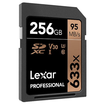 Lexar Professional 633x 256GB SDXC UHS-I U3 V30 45MB/s Write Memory Card